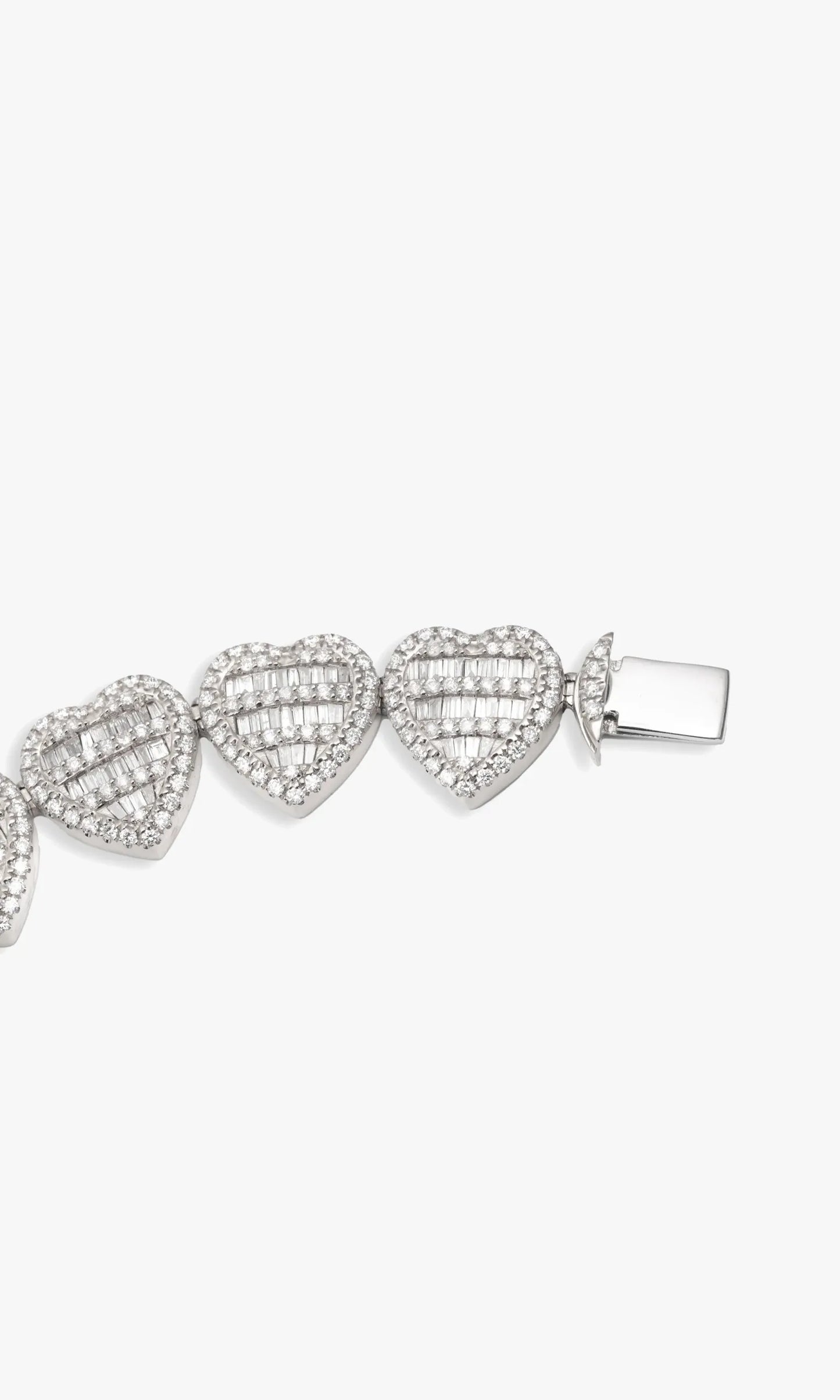 Heart Bracelet With Diamonds and Baguettes