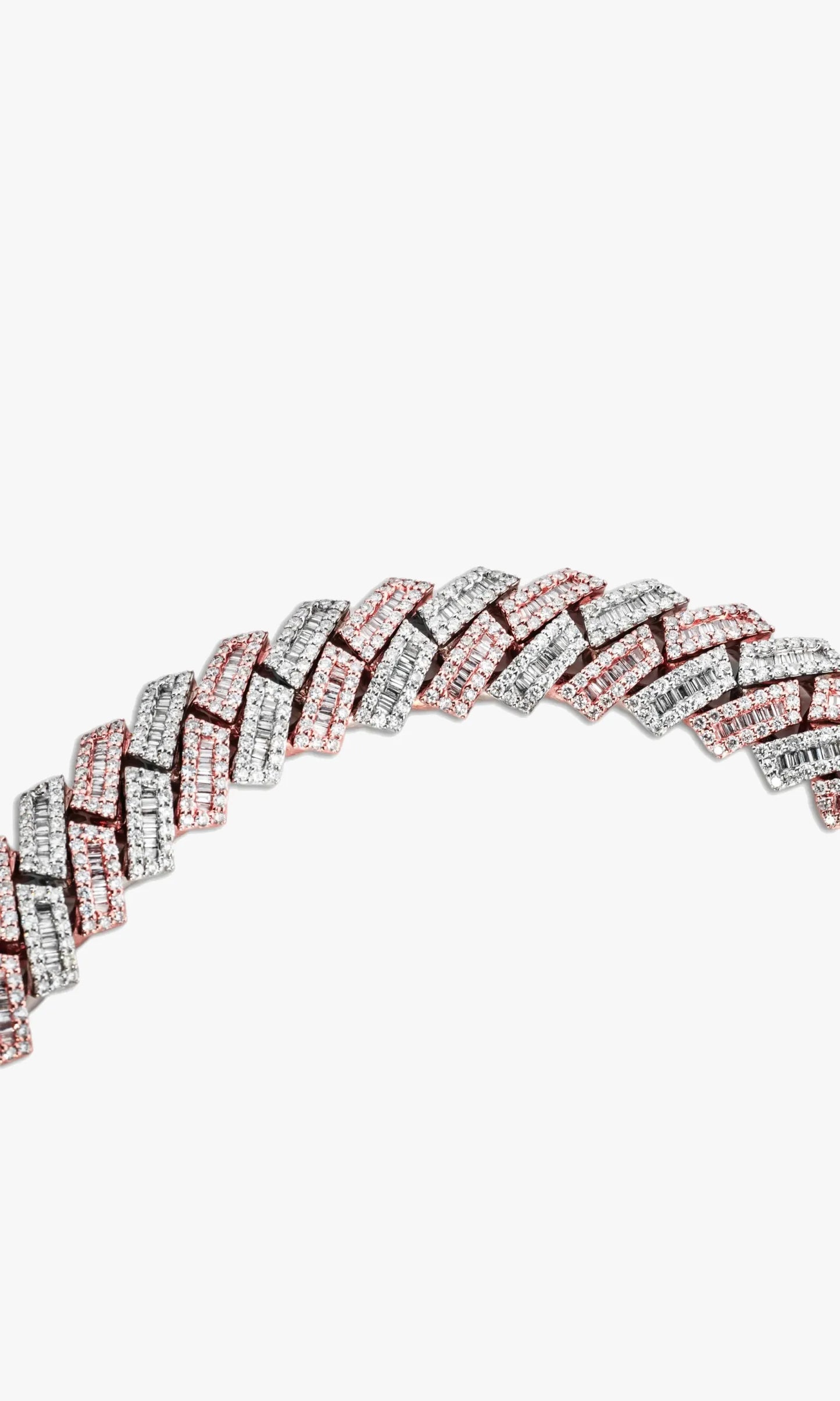 2Tone Cuban Link Chain With Baguettes