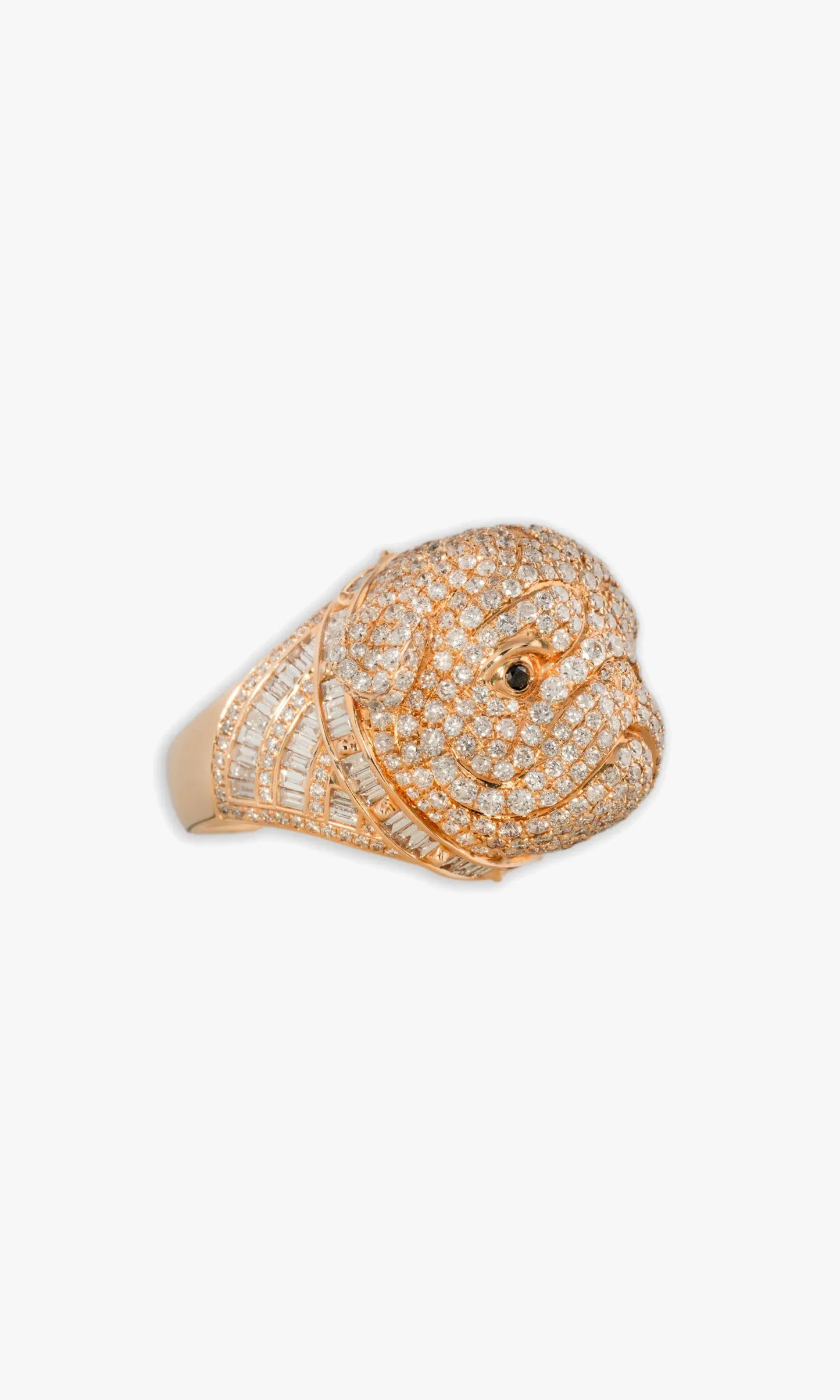 Bull Dog Ring With Diamonds