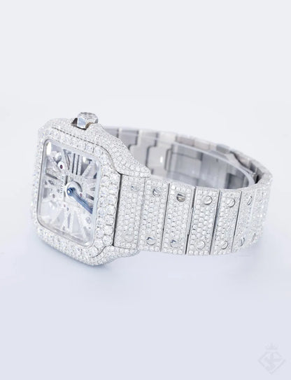 Big Manufacturer Good Quality VVS Moissanite Diamonds Micro Setting Fitting Iced Out Hip Hop Buss Down Wrist Watch For Men