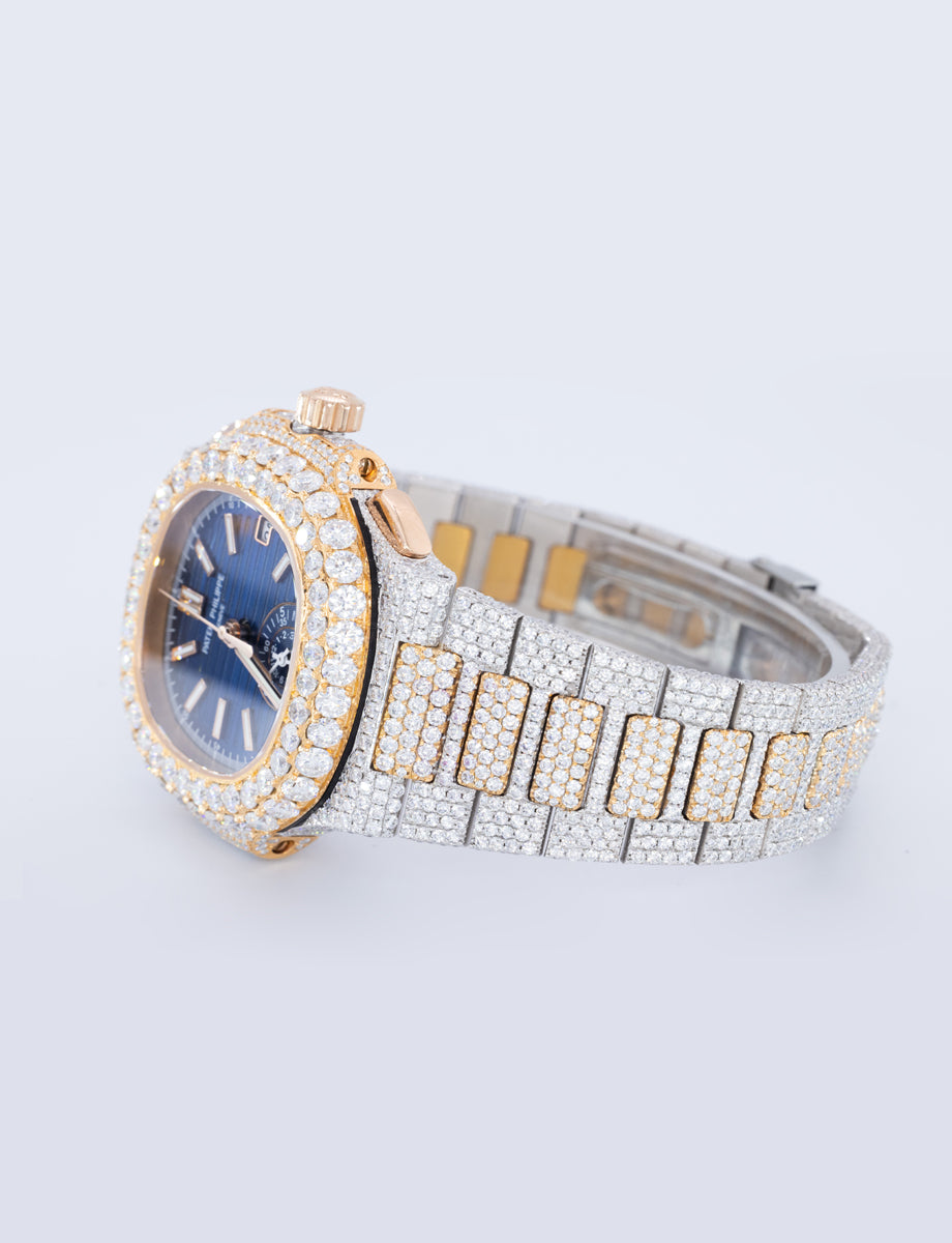 Luxury Men Watches Iced Out Moissanite Diamonds Watch Automatic Setting Hip Hop Stylish Labor Cost For Each Diamond