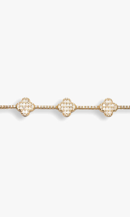 Tennis Bracelet With Emerald Motifs