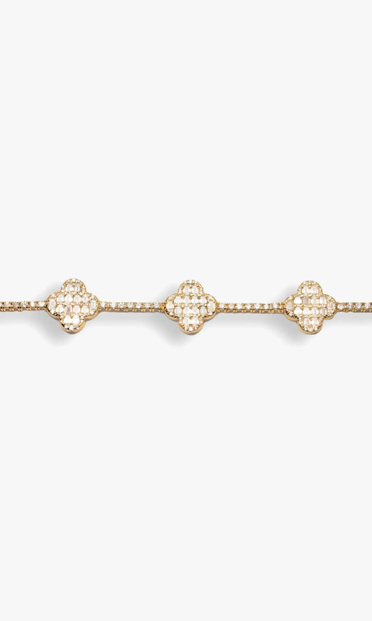 Tennis Bracelet With Emerald Motifs