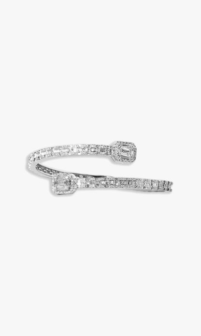 Woman`s Baguette Bangel Bracelet