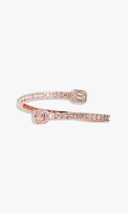 Woman`s Baguette Bangel Bracelet