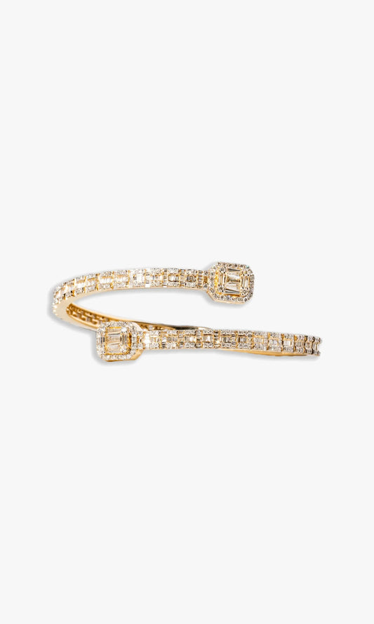 Woman`s Baguette Bangel Bracelet