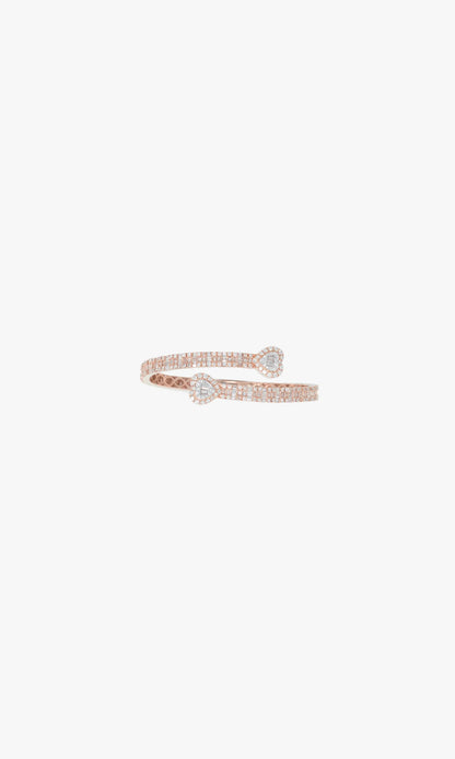 Woman’s Heart Shape Baguette Bangle Bracelet