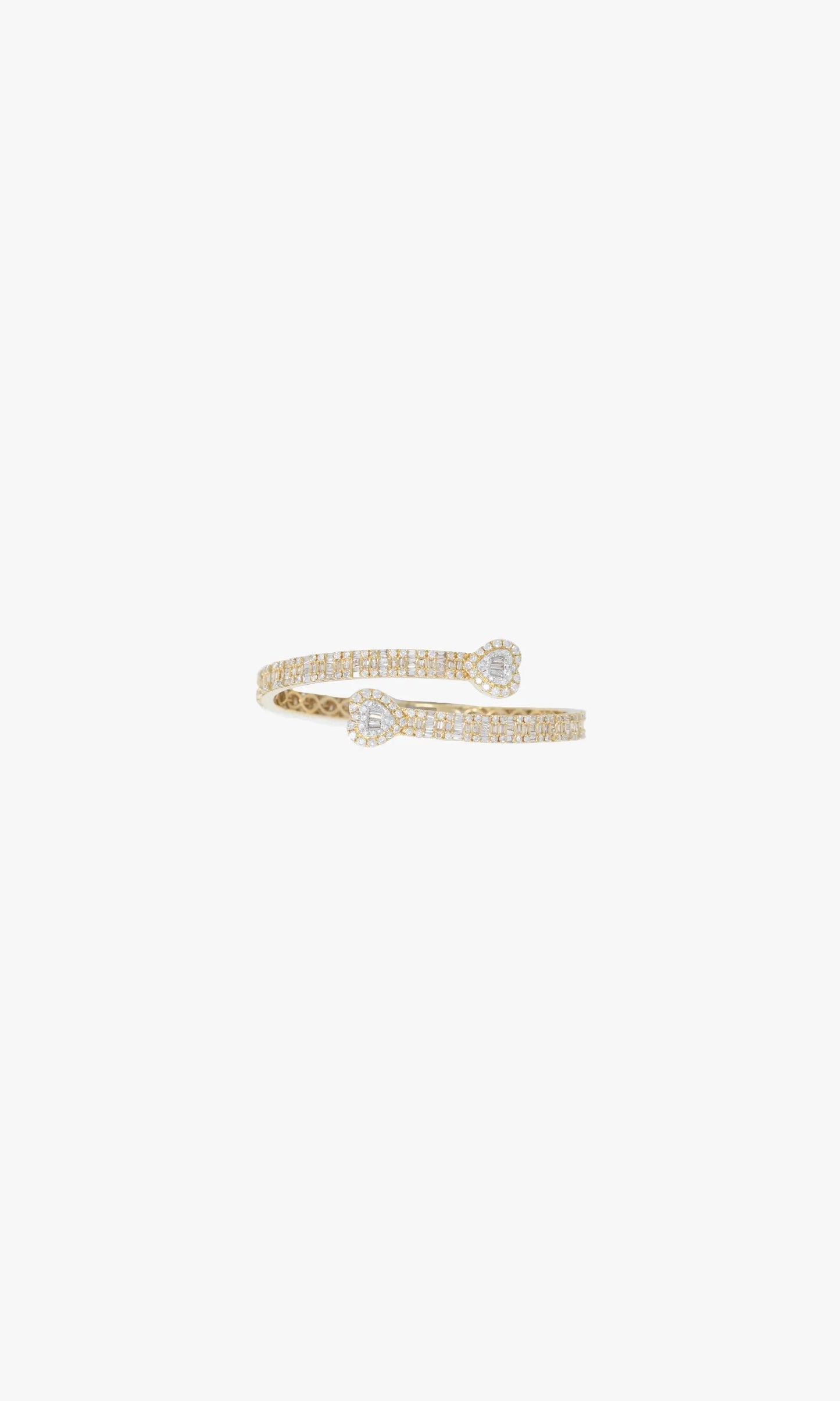 Woman’s Heart Shape Baguette Bangle Bracelet