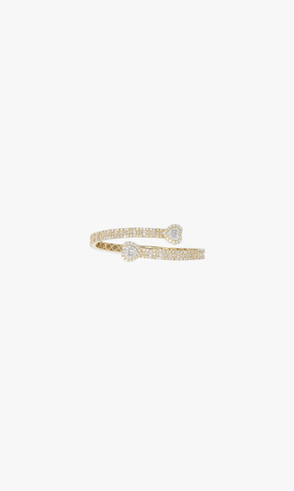 Woman’s Heart Shape Baguette Bangle Bracelet