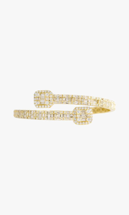 Baguette Bangle With Diamonds