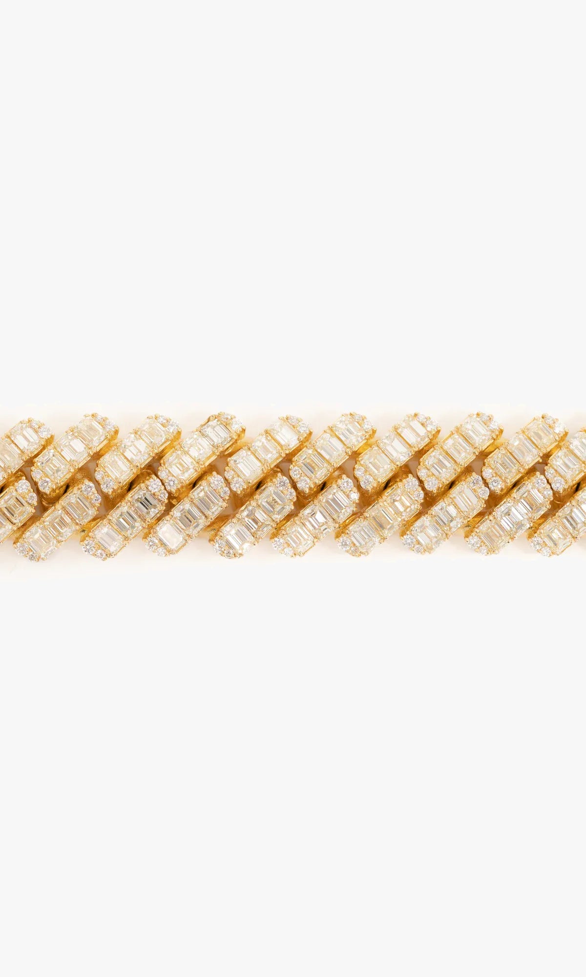 Cuban Link Bracelet With Emerald Cut Diamonds