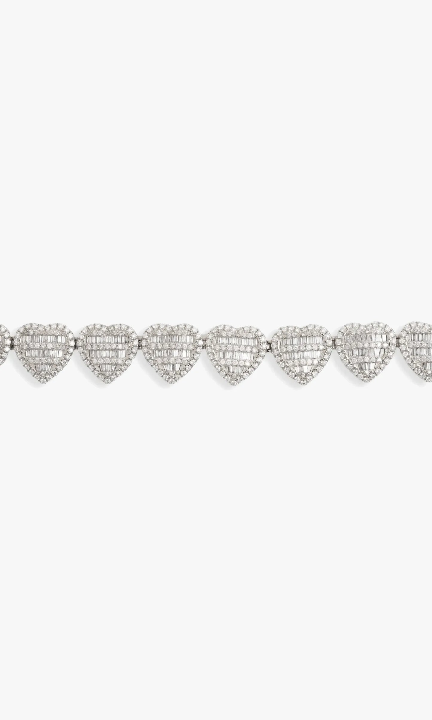 Heart Bracelet With Diamonds and Baguettes