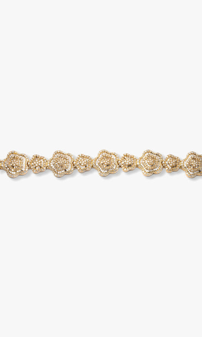 Flower Bracelet With Diamonds And Baguettes