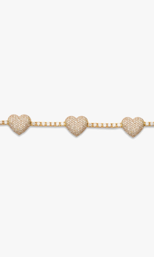 Tennis Bracelet With Hearts