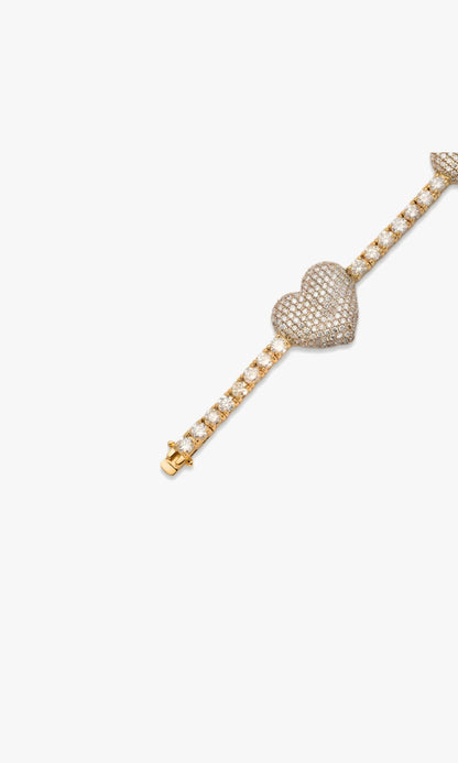 Tennis Bracelet With Hearts