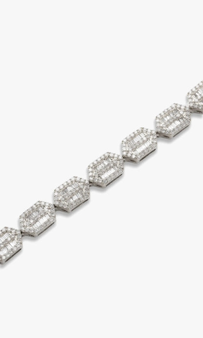 Bracelet With Diamonds And Baguettes