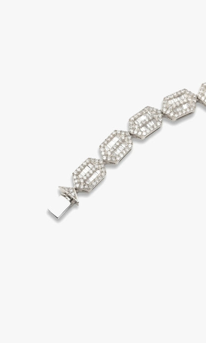 Bracelet With Diamonds And Baguettes