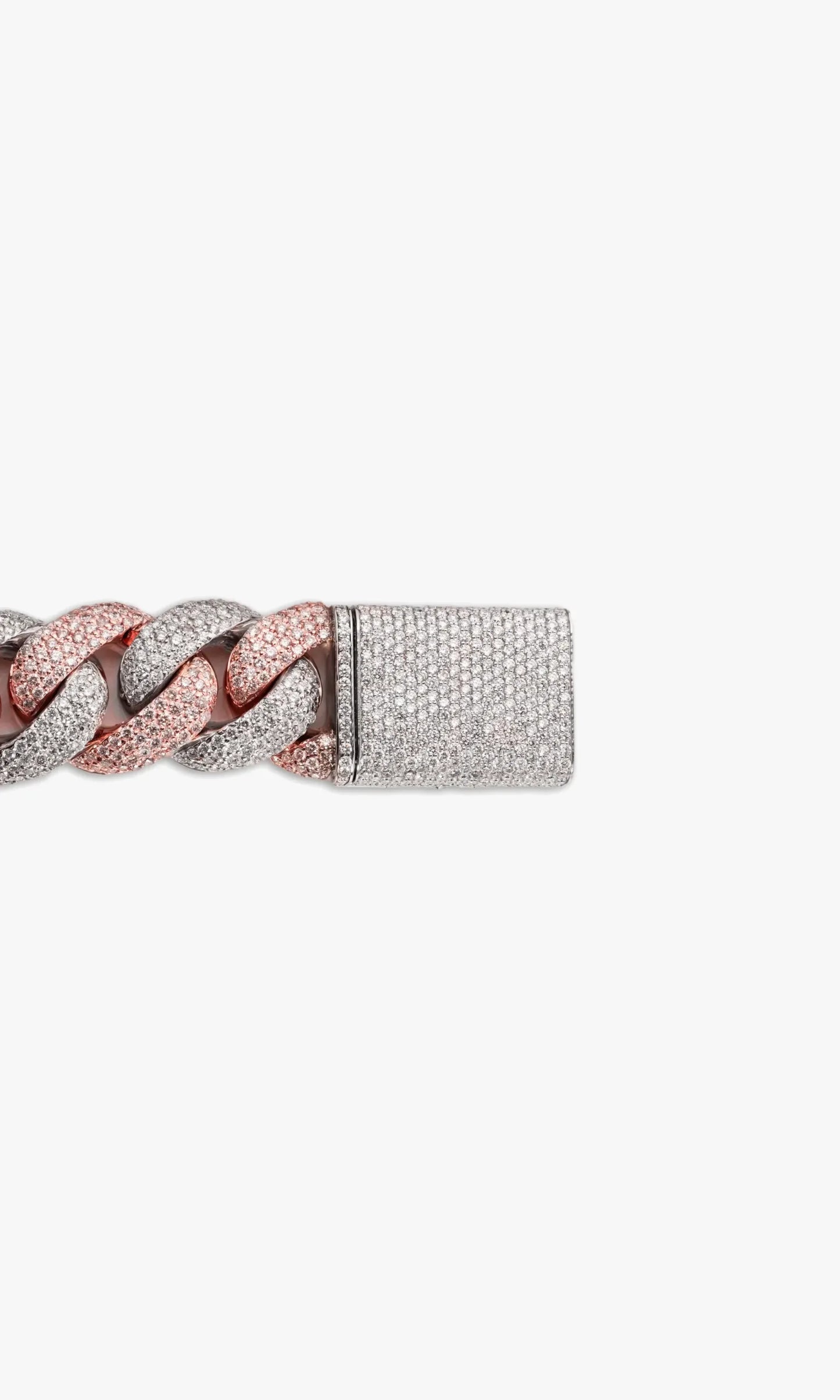 2 Tone Cuban Link Bracelet With Diamonds