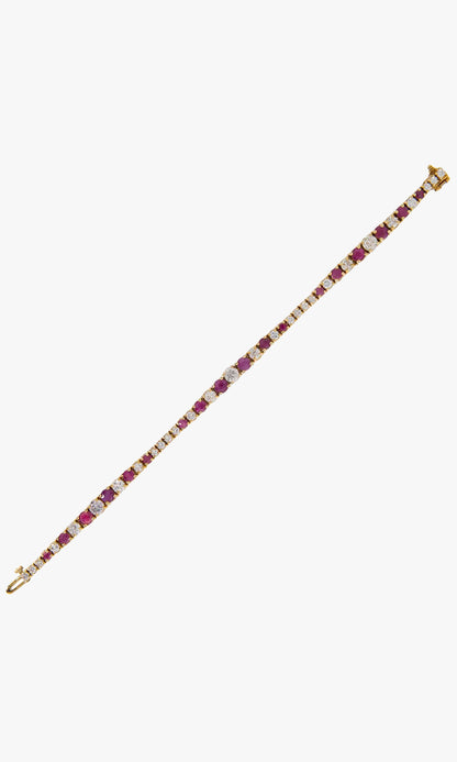 Ruby & Diamond Tennis Bracelet