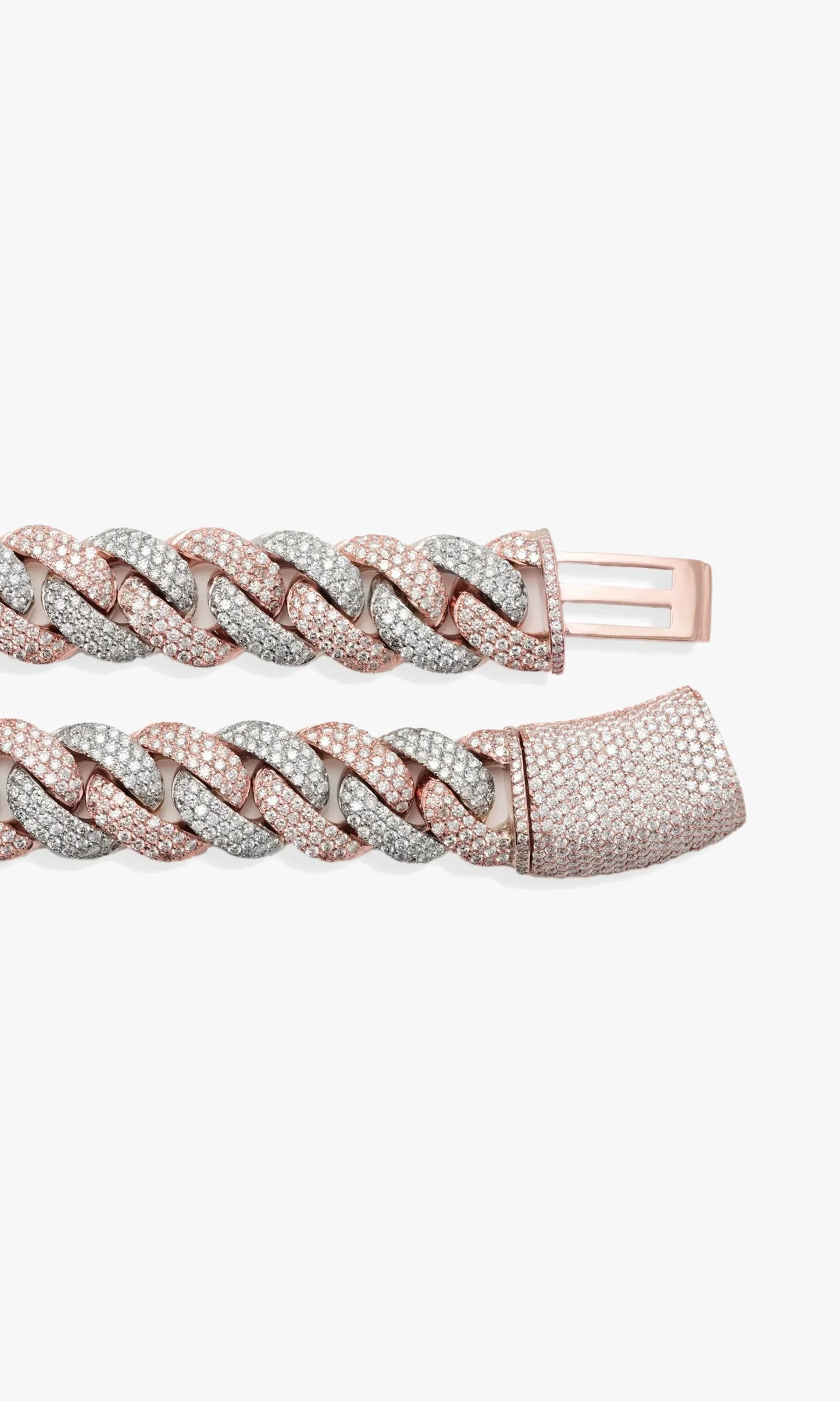 2Tone Cuban Link Chain With Diamonds