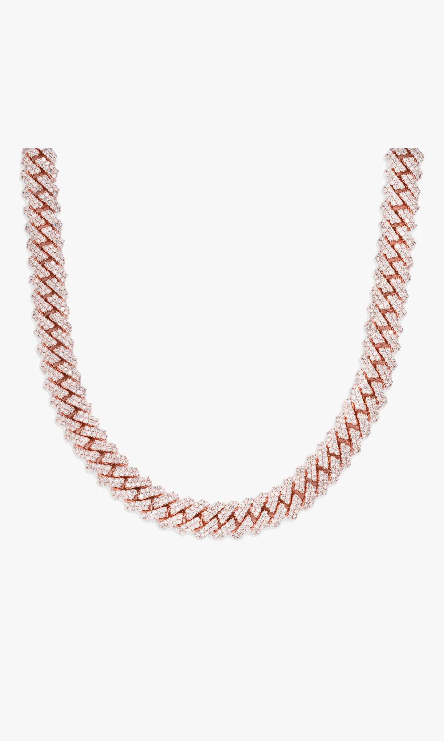Prong Set Cuban Link Chain With Diamonds