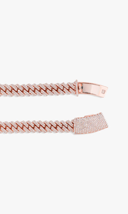 Prong Set Cuban Link Chain With Diamonds