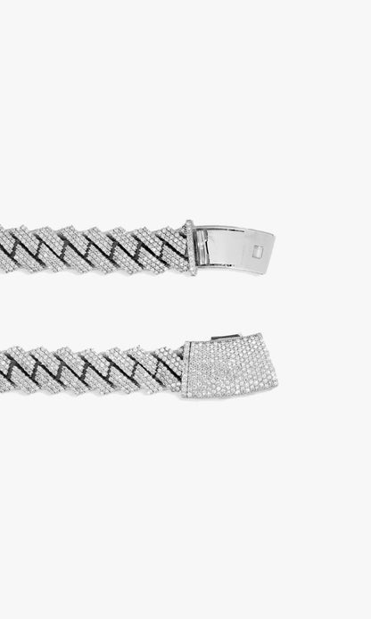 Prong Set Cuban Link Chain With Diamonds
