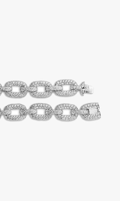 Oval Link Chain With Diamonds