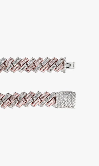 2Tone Cuban Link Chain With Baguettes