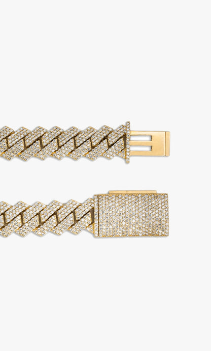 Prong Set Cuban Link Chain With Diamonds