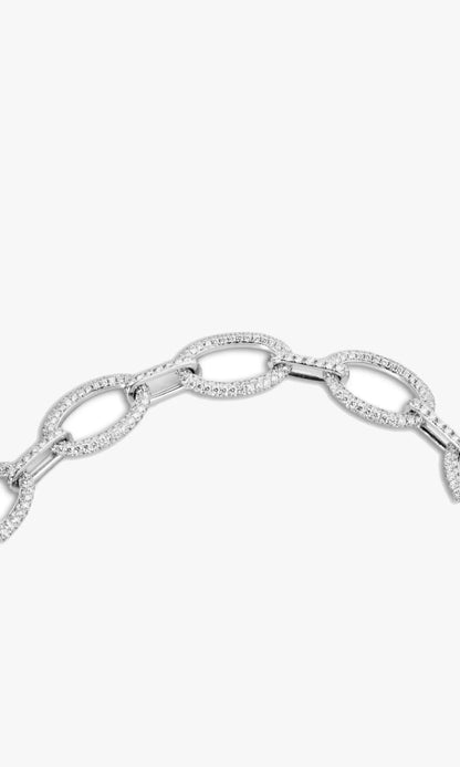 Oval Link Chain With Diamonds