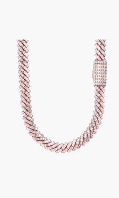 Cuban Link With Emerald Cut Diamonds