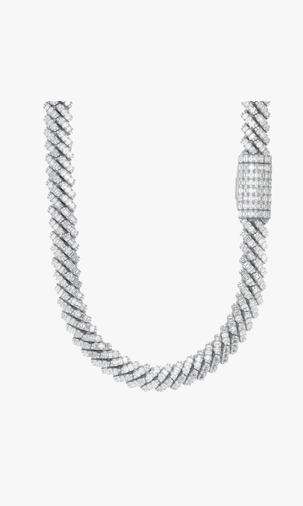 Cuban Link With Emerald Cut Diamonds