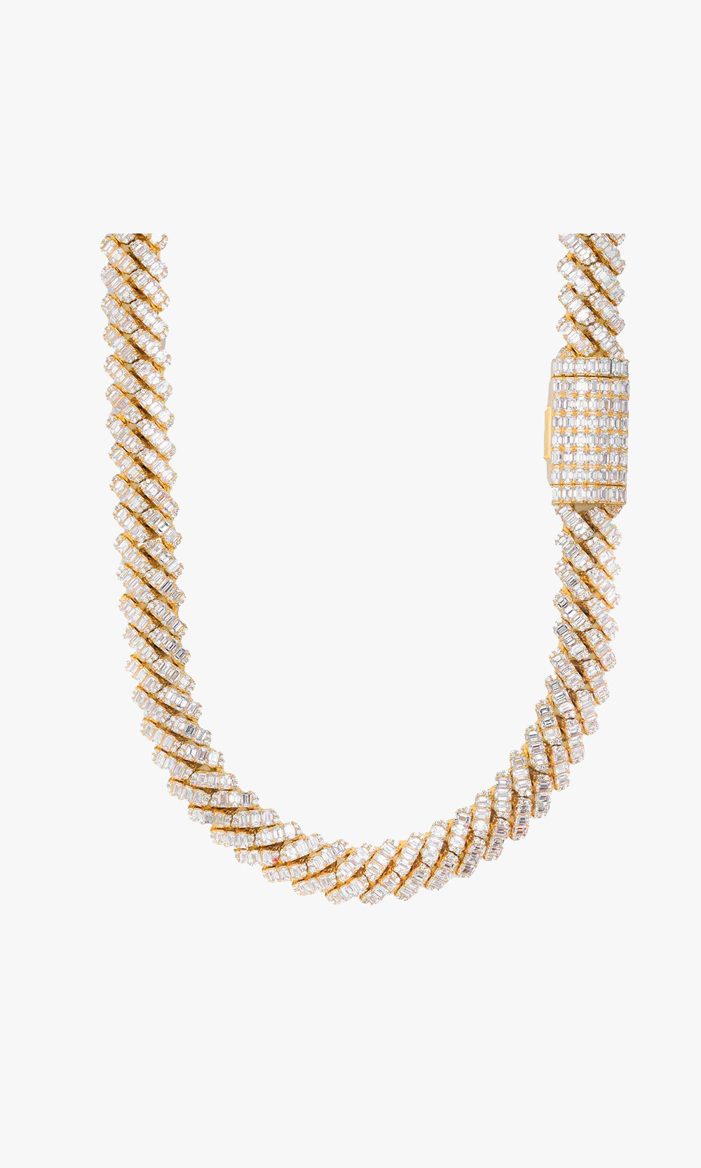 Cuban Link With Emerald Cut Diamonds