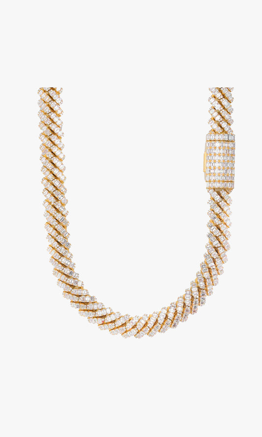 Cuban Link With Emerald Cut Diamonds