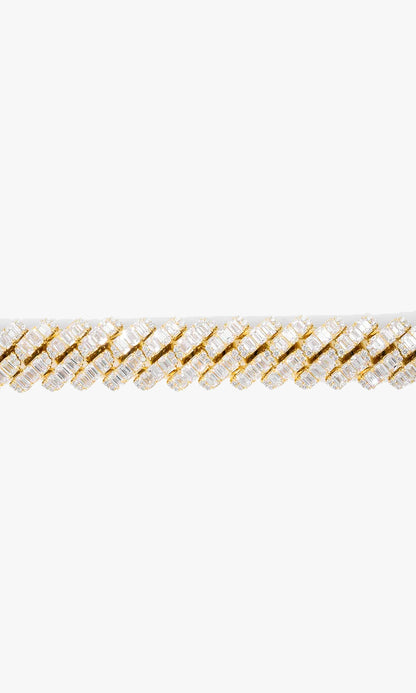 Cuban Link With Emerald Cut Diamonds