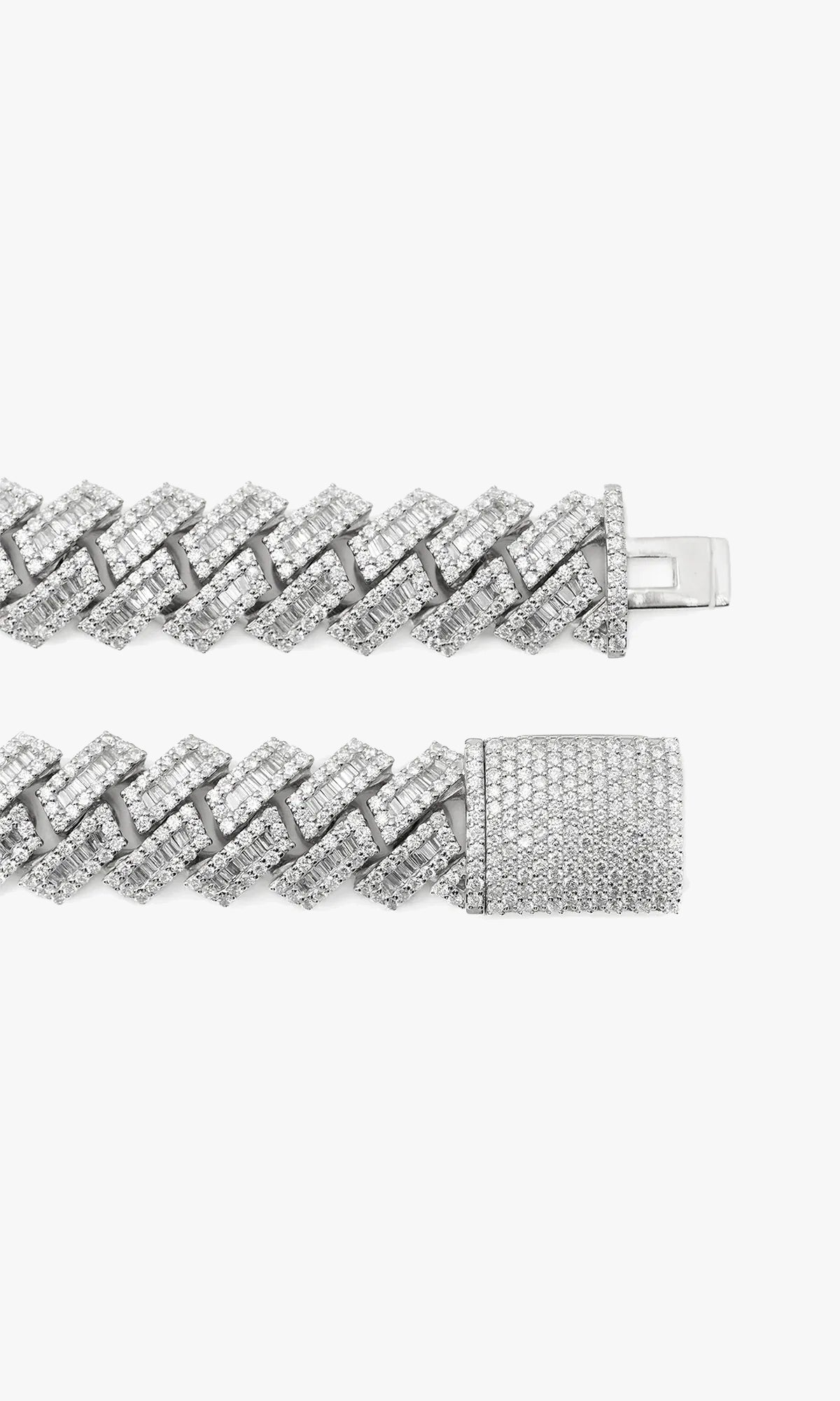 Cuban Link Chain With Diamonds and Baguettes