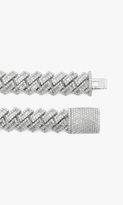 Cuban Link Chain With Diamonds and Baguettes