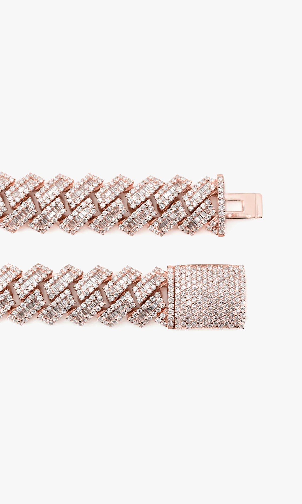 Cuban Link Chain With Diamonds and Baguettes