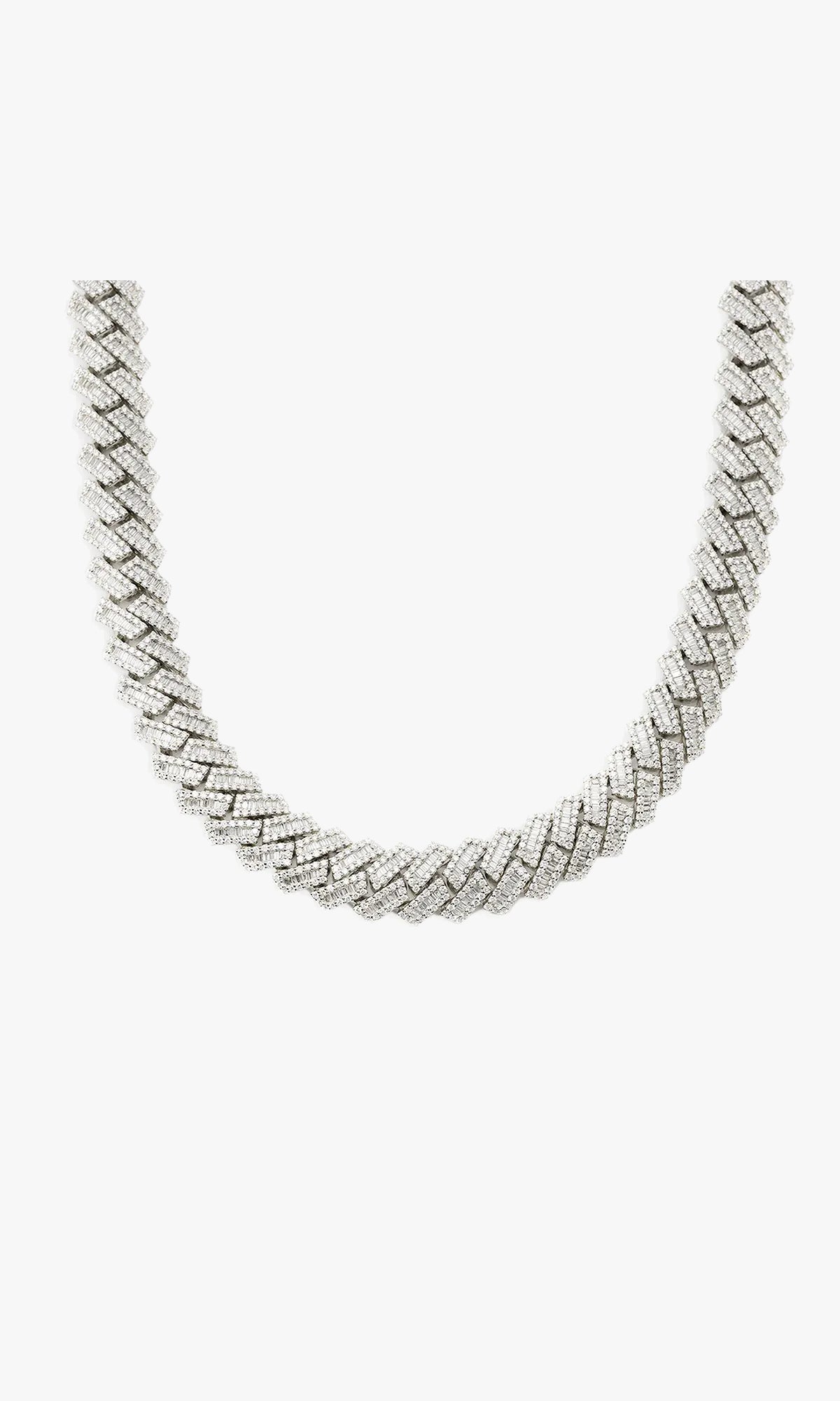 Cuban Link Chain With Diamonds and Baguettes