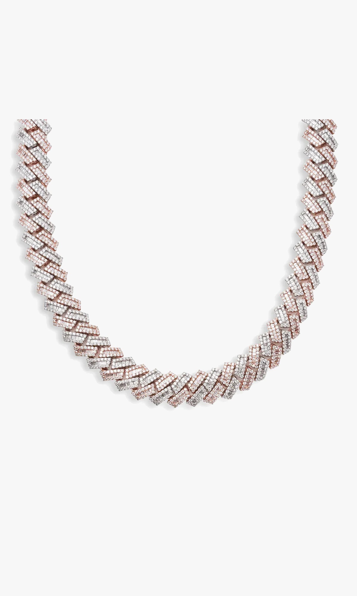 Cuban Link Chain With Diamonds and Baguettes