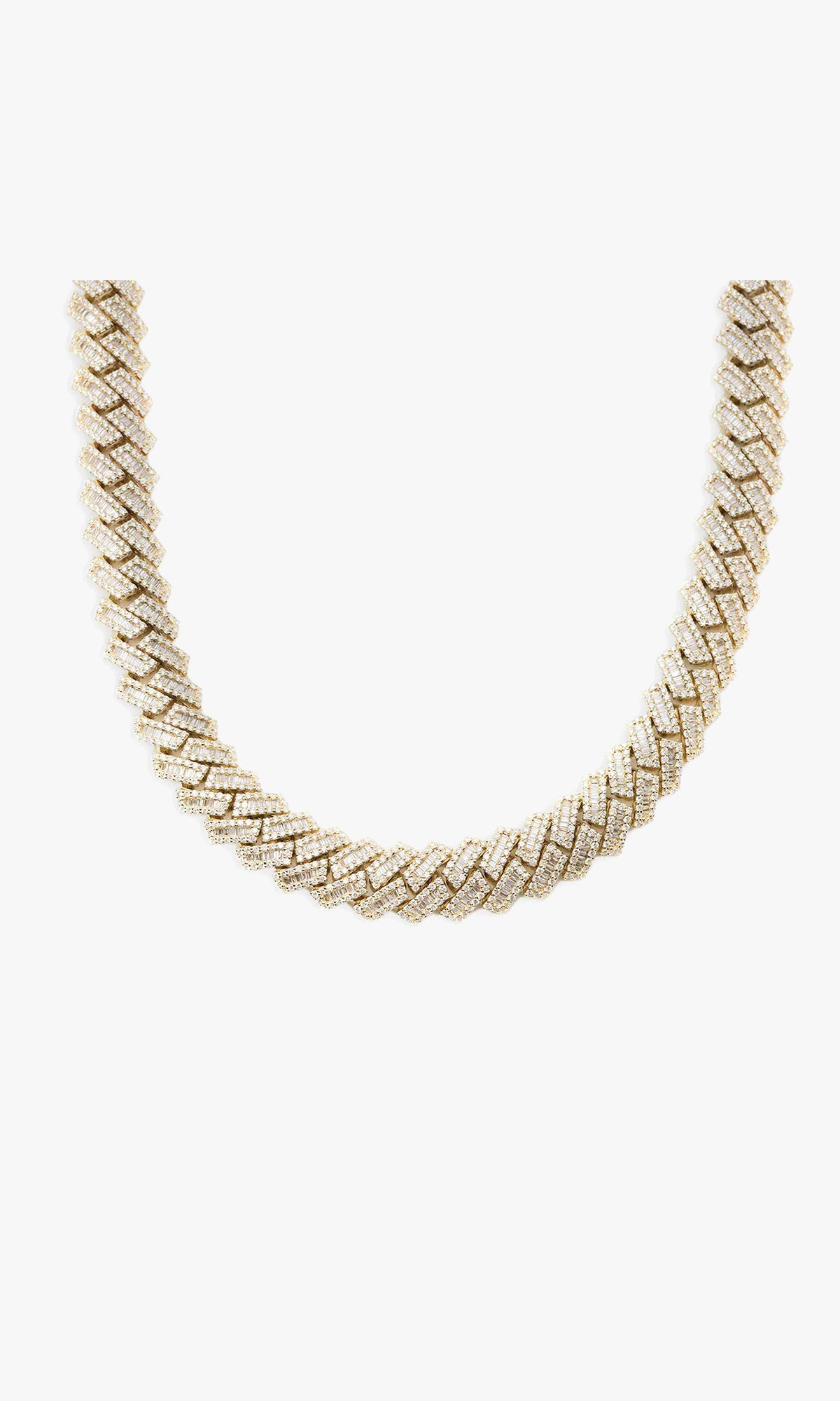 Cuban Link Chain With Diamonds and Baguettes
