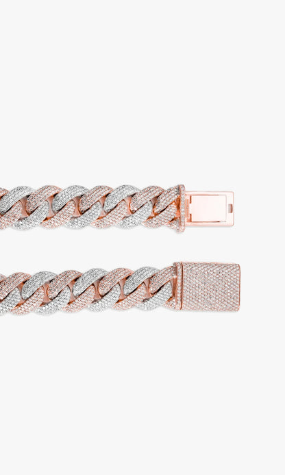 2Tone Cuban Link Chain With Diamonds