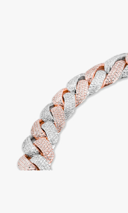 2Tone Cuban Link Chain With Diamonds