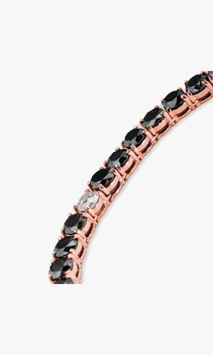 Tennis Chain With Black Diamonds