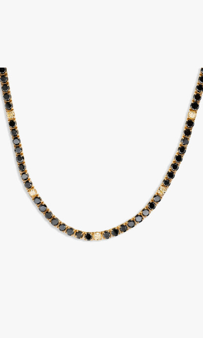 Tennis Chain With Black Diamonds