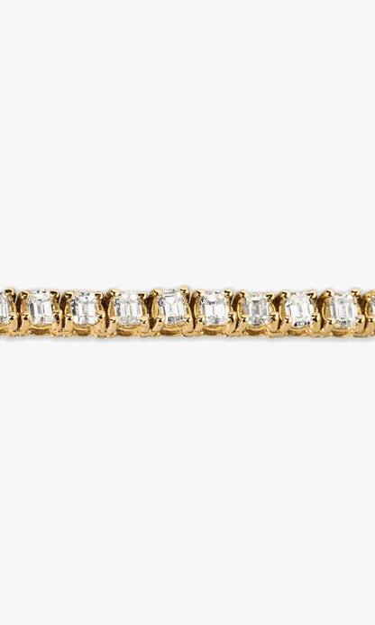 Yellow Gold Emerald Tennis Chain