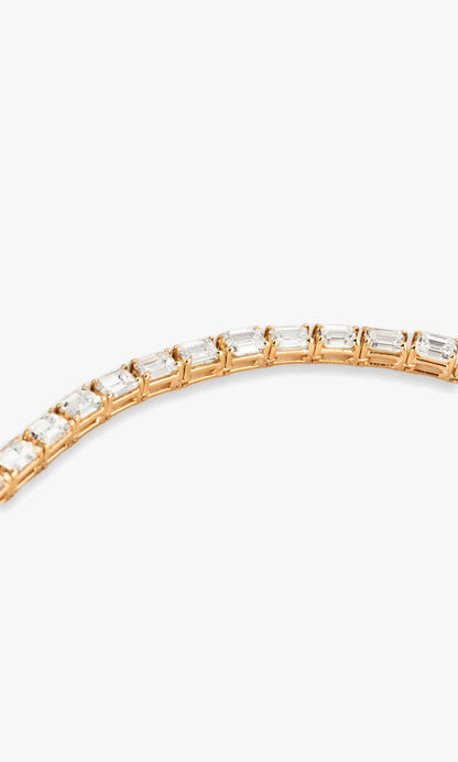Yellow Gold Emerald Tennis Chain