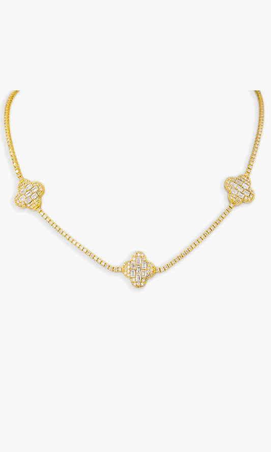 Motif Tennis Chain With Emeralds