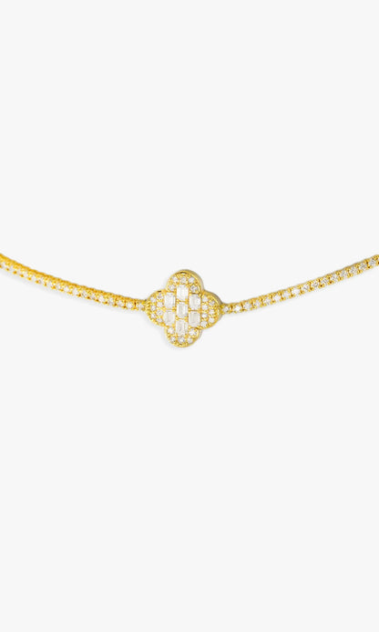 Motif Tennis Chain With Emeralds